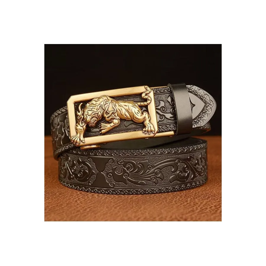 LuxeTiger Gold Buckle Belt