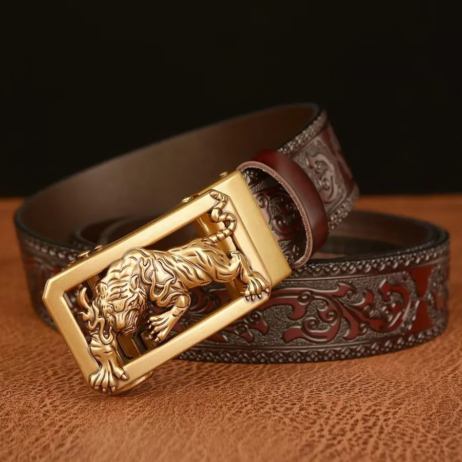 LuxeTiger Gold Buckle Belt