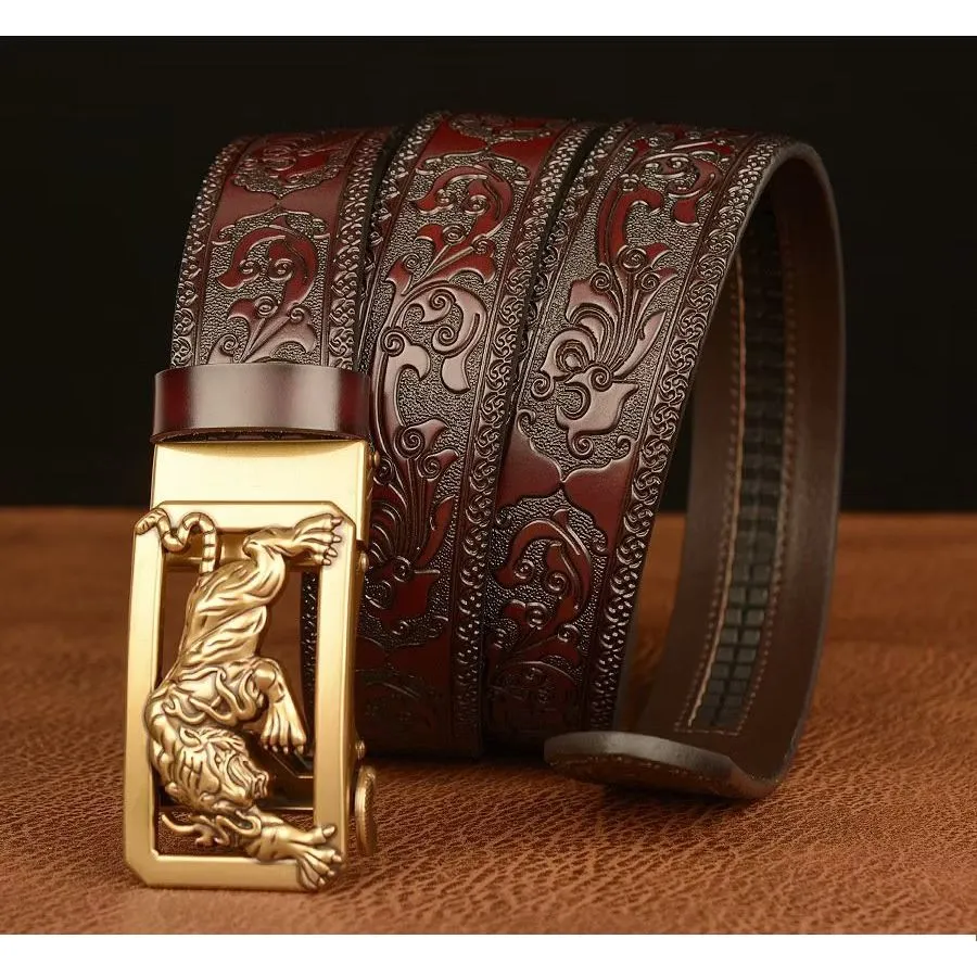 LuxeTiger Gold Buckle Belt