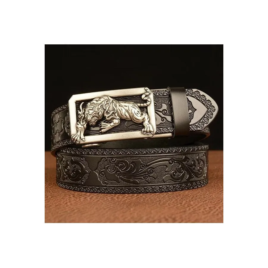 LuxeTiger Gold Buckle Belt