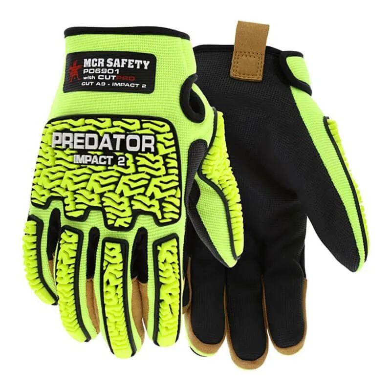 MCR Predator Hi-Vis Mechanics Gloves w/360 HyperMax PD6901