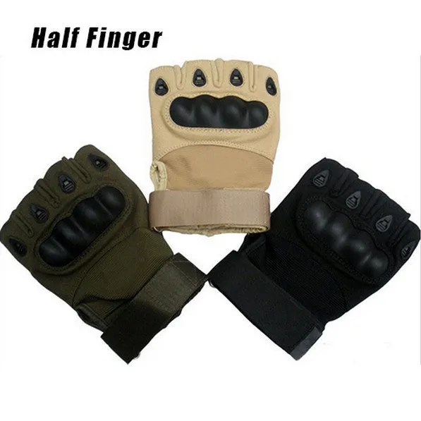 Military Gloves Brand New Outdoor Sports Army Half Finger Motorcycle Cycling Carbon Leather Gloves