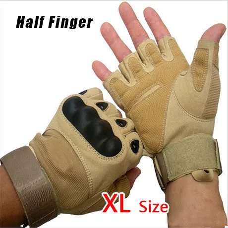 Military Gloves Brand New Outdoor Sports Army Half Finger Motorcycle Cycling Carbon Leather Gloves