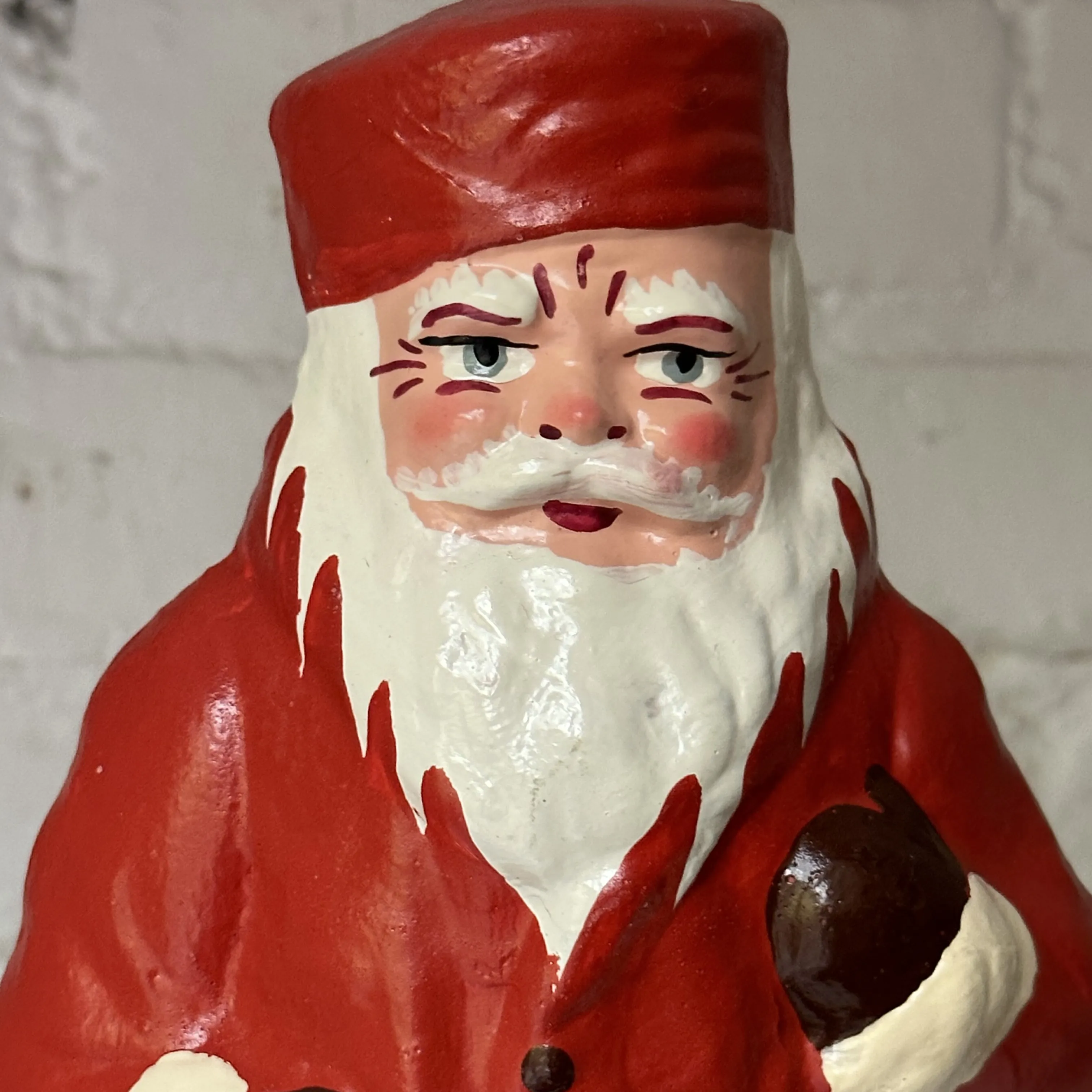 Nostalgic Papier-Mâché Santa Candy Box