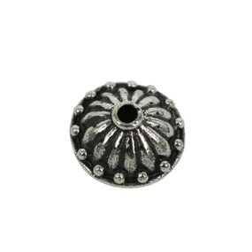 Petal Bead Cap in Antique Sterling Silver 13.84mm