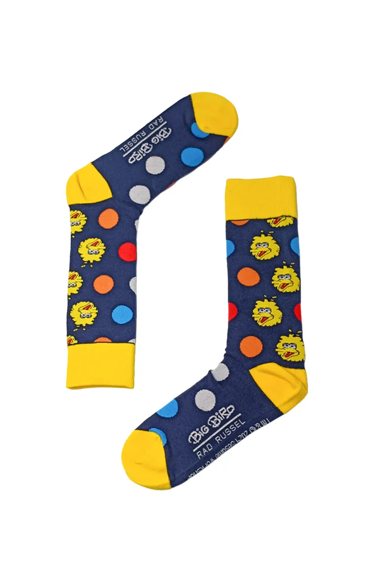 Rad Russel x Sesame Street Big Bird Socks with Polka Dot Design