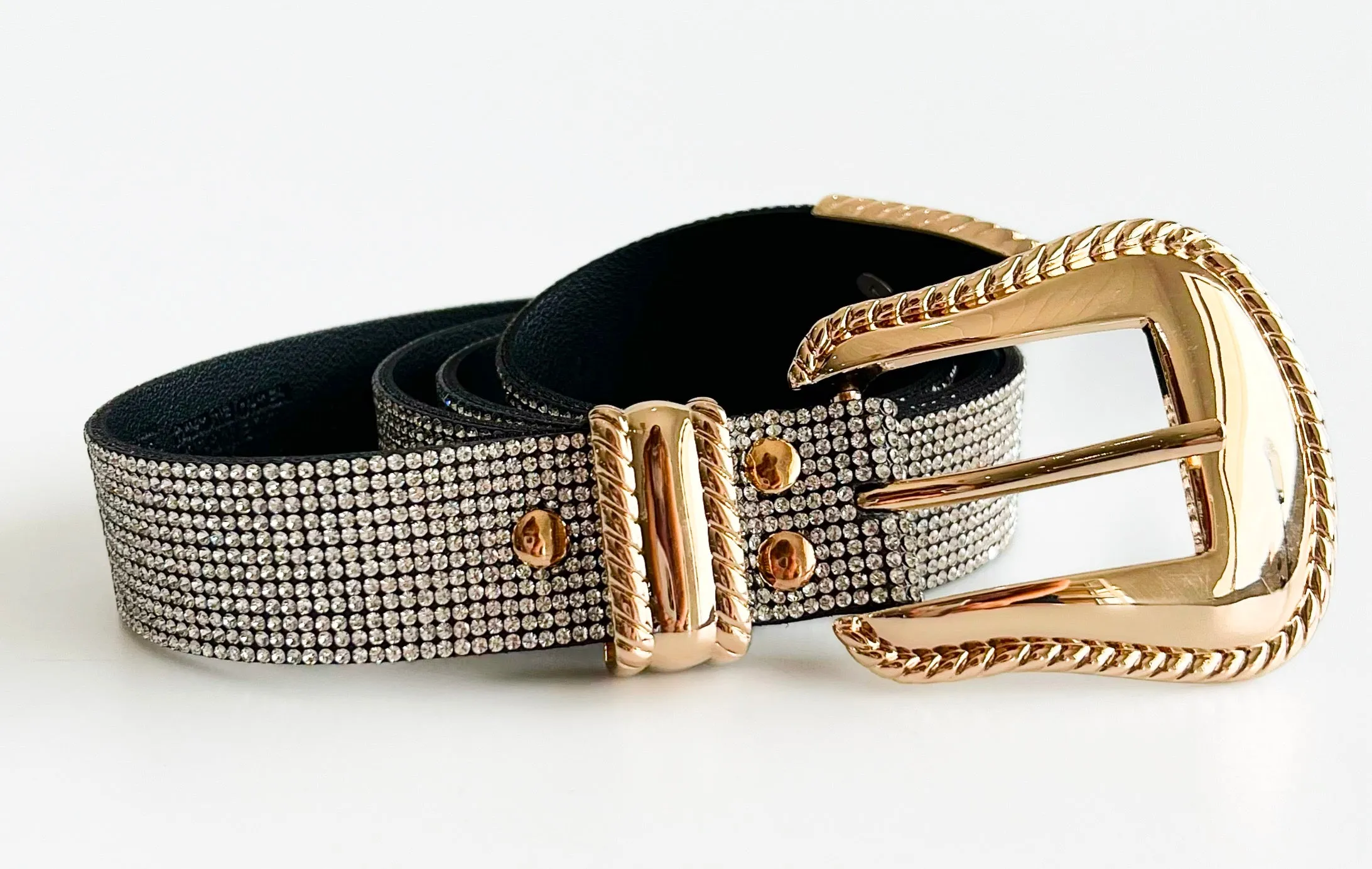 Shiny Rhinestone Strap Western Buckle Belt