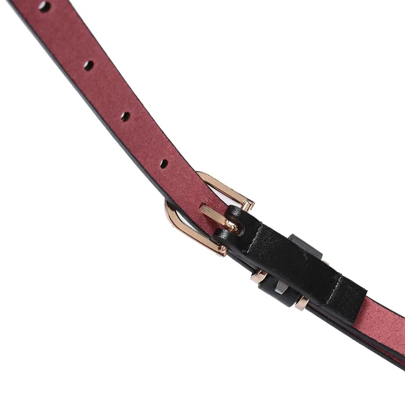 Skinny Solid PU Leather Dress Belt