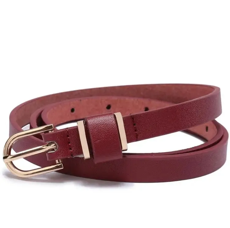 Skinny Solid PU Leather Dress Belt