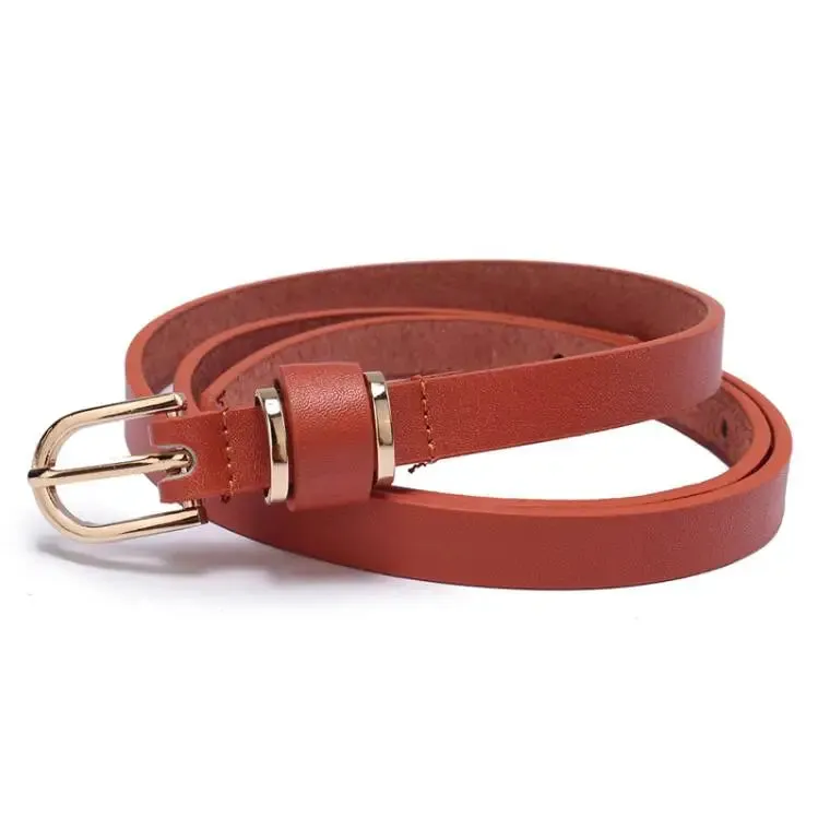 Skinny Solid PU Leather Dress Belt