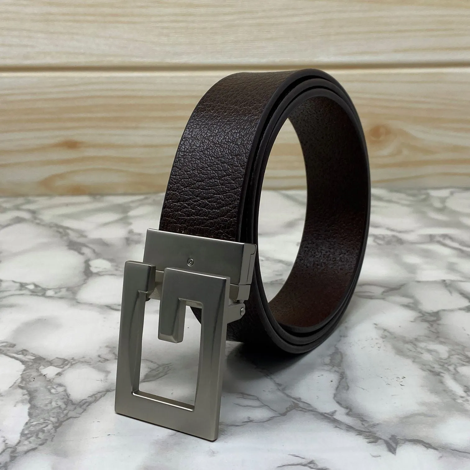 Square G-Section Leather Belt-JonasParamount