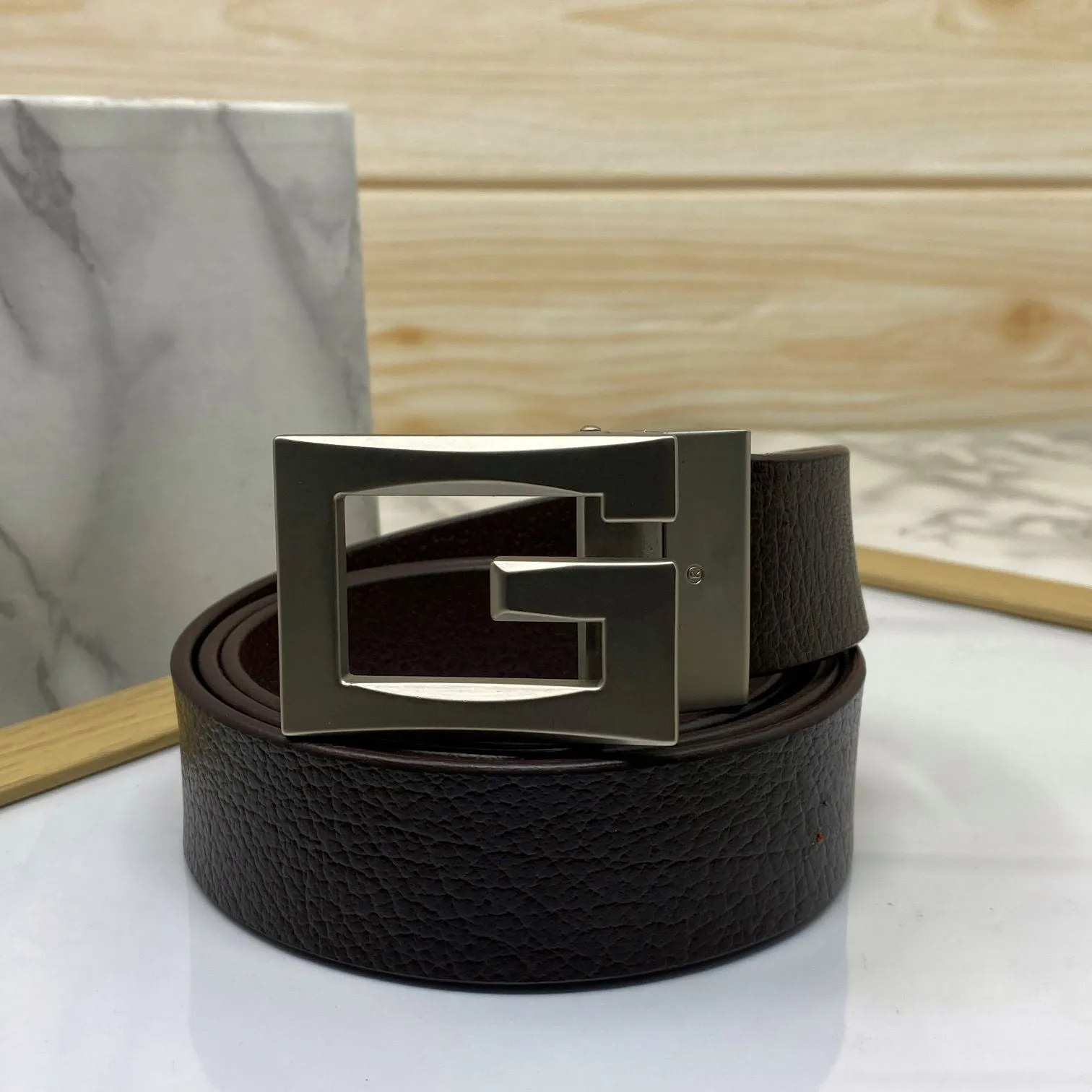 Square G-Section Leather Belt-JonasParamount