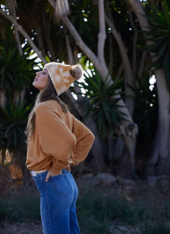 Tie Dye Hat : Tan