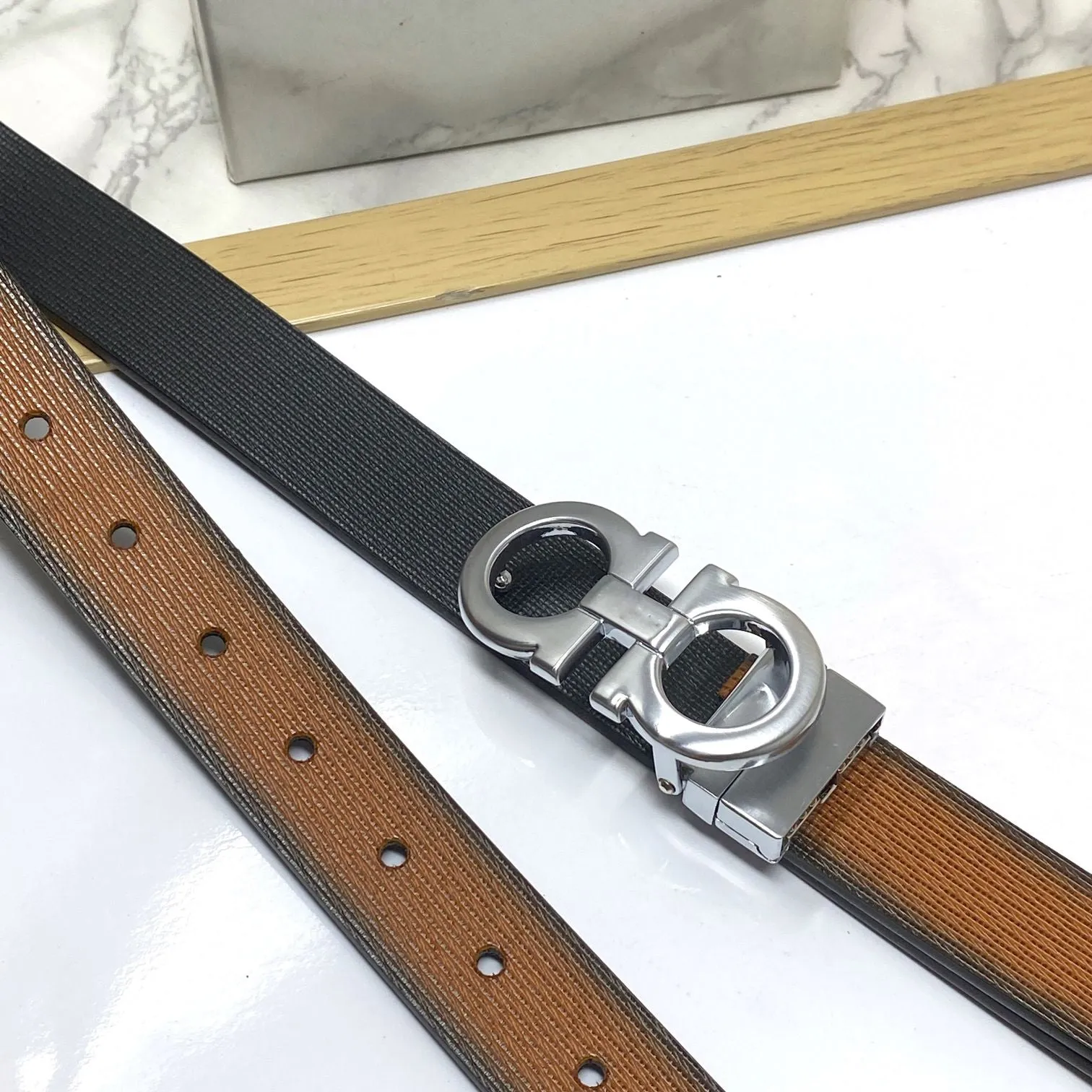 Trendy Small Design Reversible Strap Belt For Men-JonasParamount