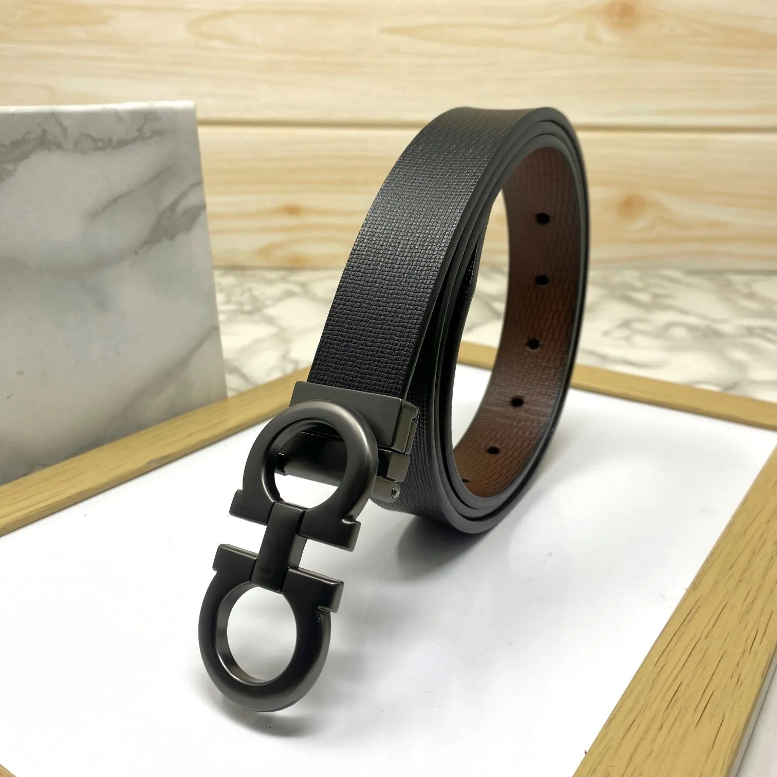 Trendy Small Design Reversible Strap Belt For Men-JonasParamount