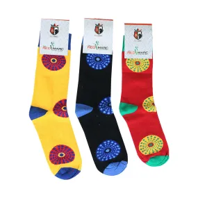 Unisex Ankara Circle Print Socks